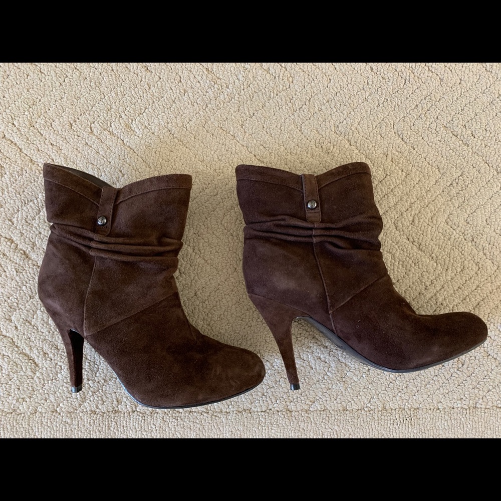 GUESS Brown Suede Leather Booties-Size 6.5M